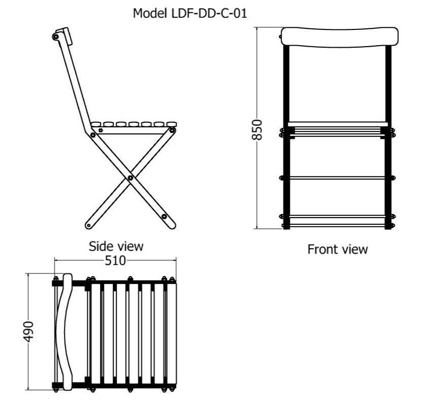 Thumbnail: Quaint Foldable slatted aluminium outdoor chair.