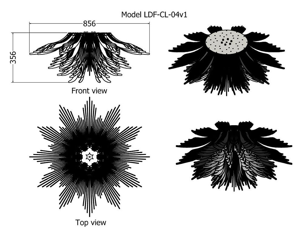 Thumbnail: Spectacular aluminium Chandelier lighting pendant