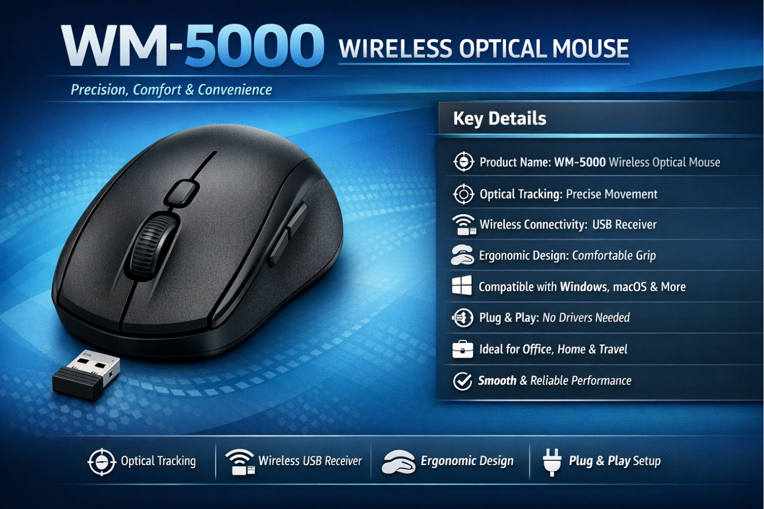 WM-5000 WIRELESS OPTICAL MOUSE