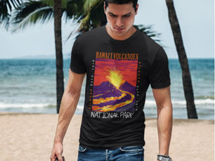 Big Deals! Hawaii Volcanoes National Park Vintage Distressed T-Shirt