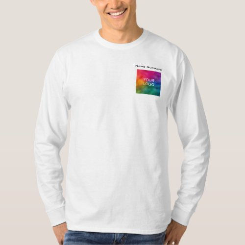 Custom Business Logo Double Side Men's Long Sleeve T-Shirt