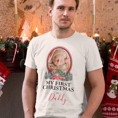 First Christmas as Daddy Red Truck T-Shirt