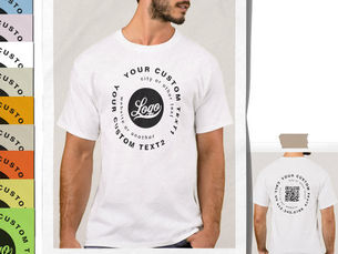 Top 5! Front +Back print. Business logo QR code Women Men T-Shirt