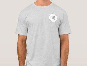 Big Deals! Back & Front Print Business Logo Here Mens Ash T-Shirt