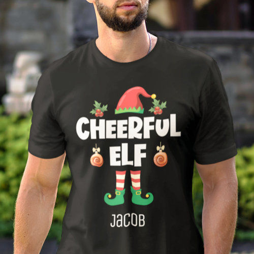 Fun Cheerful elf funny Christmas naming T-Shirt