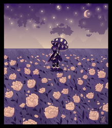illustration purple field boggudan character