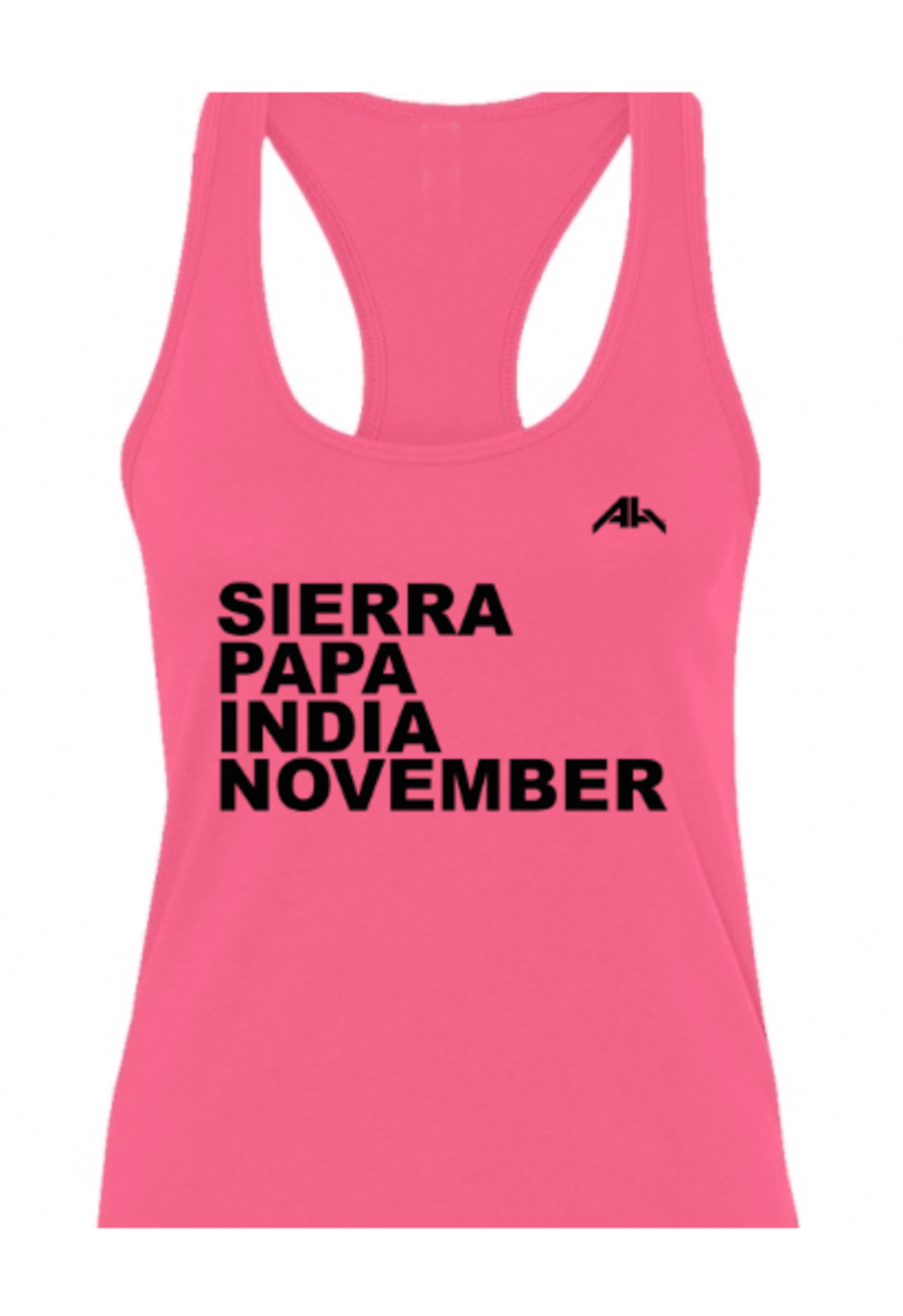 WOMENS "SPIN" RACERBACK TANK (HOT PINK SHOWN)