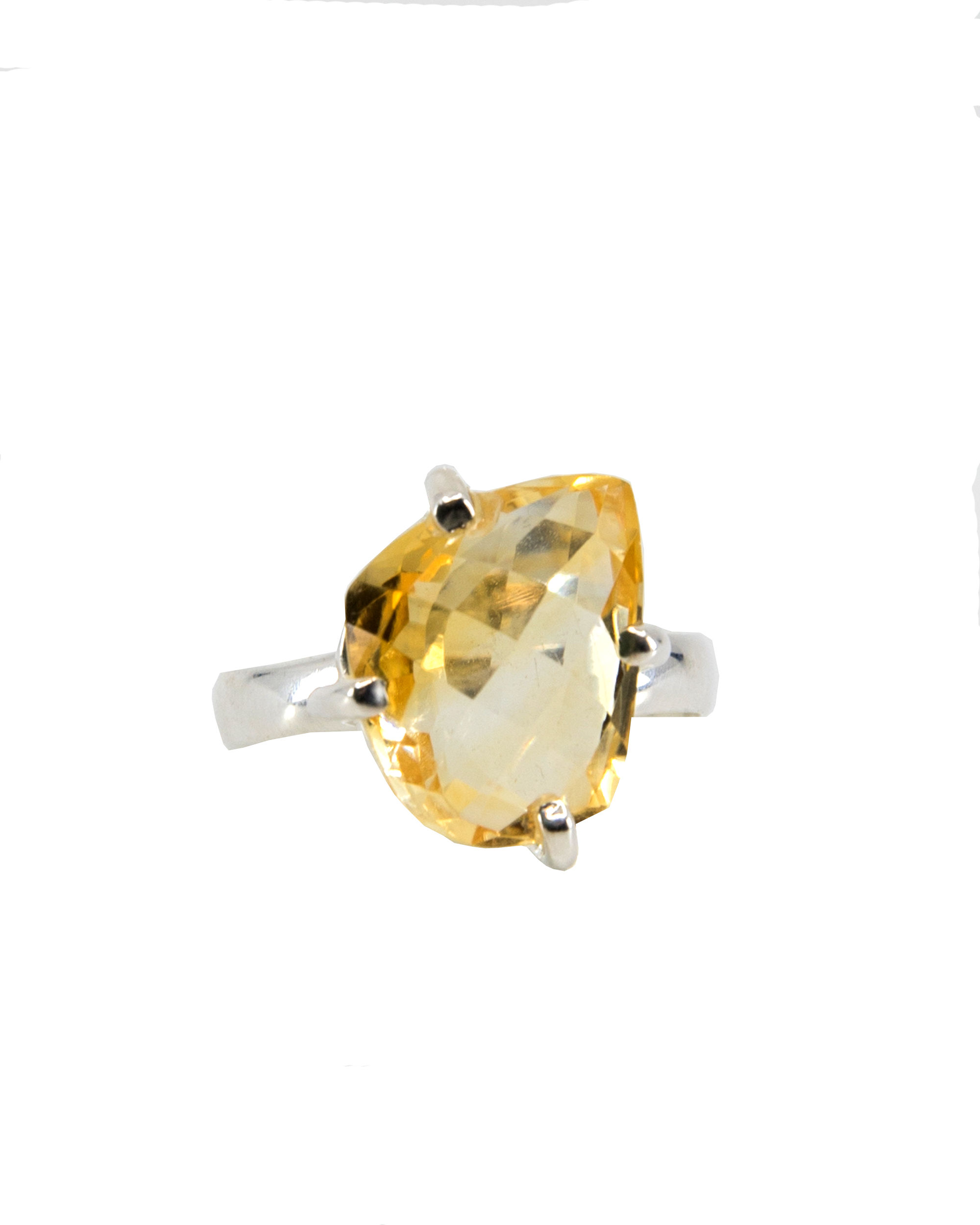 Citrine Faceted Sterling Silver Ring