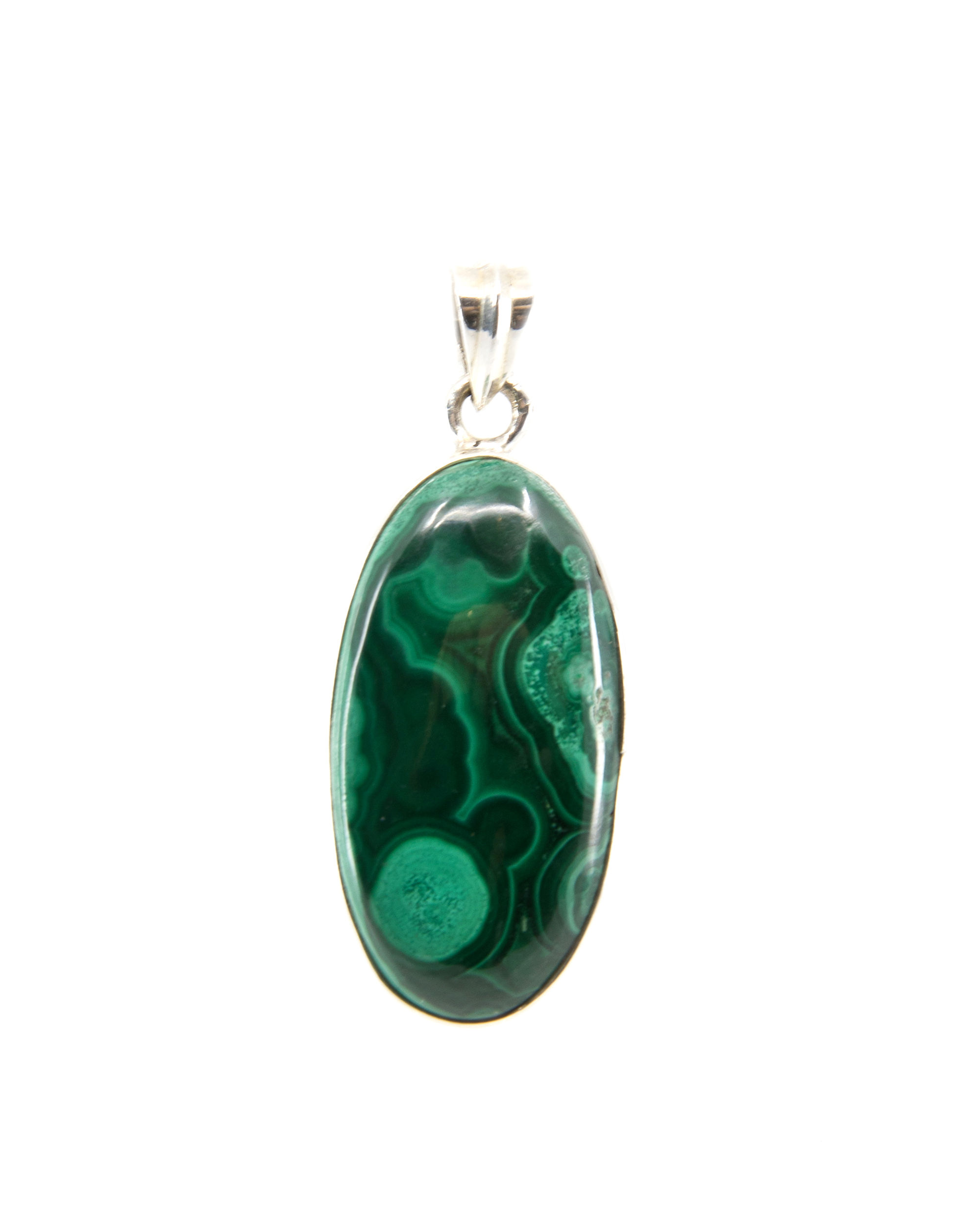Malachite Pendant set in Sterling Silver