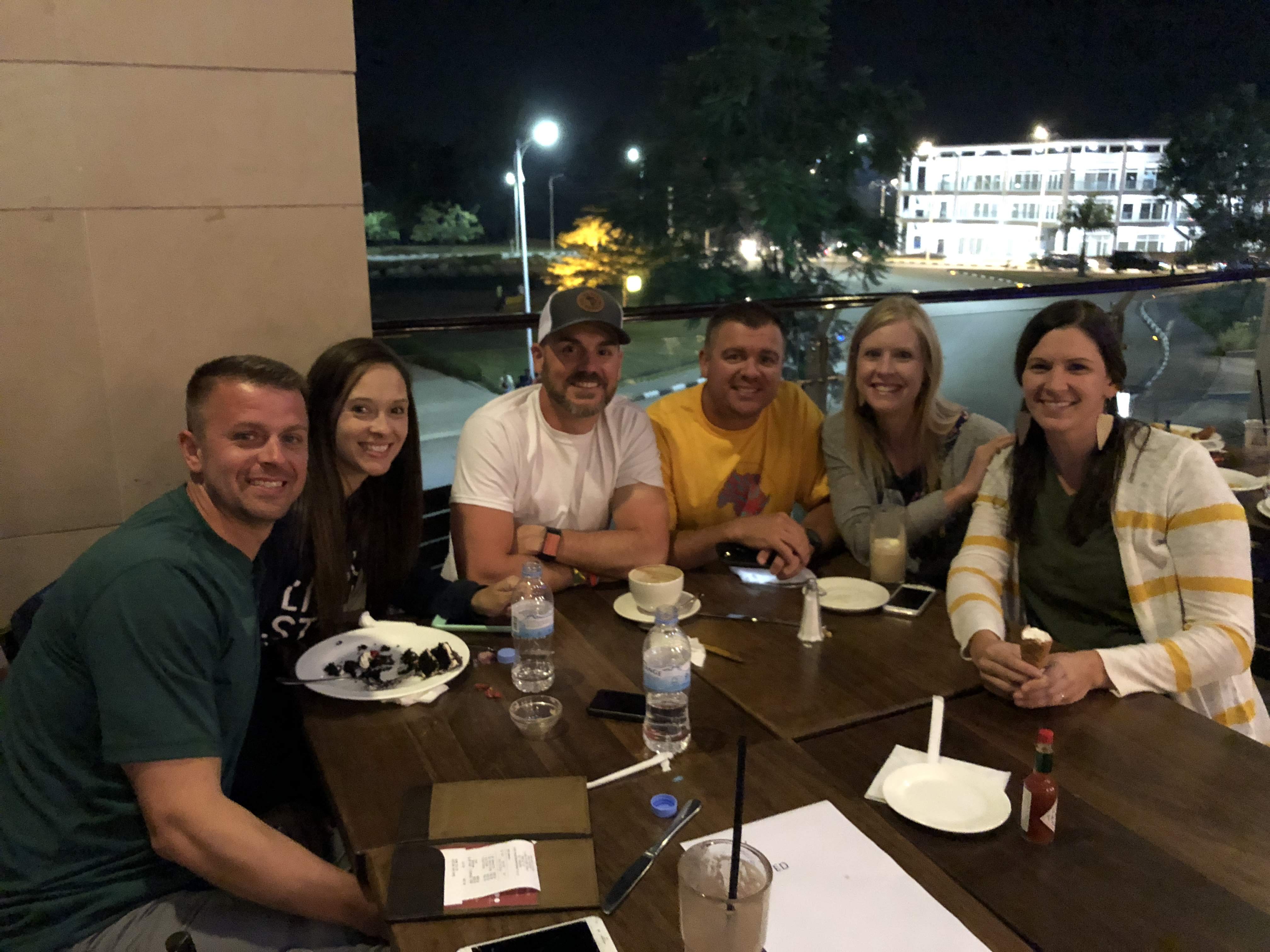 Rwanda team dinner at Java House