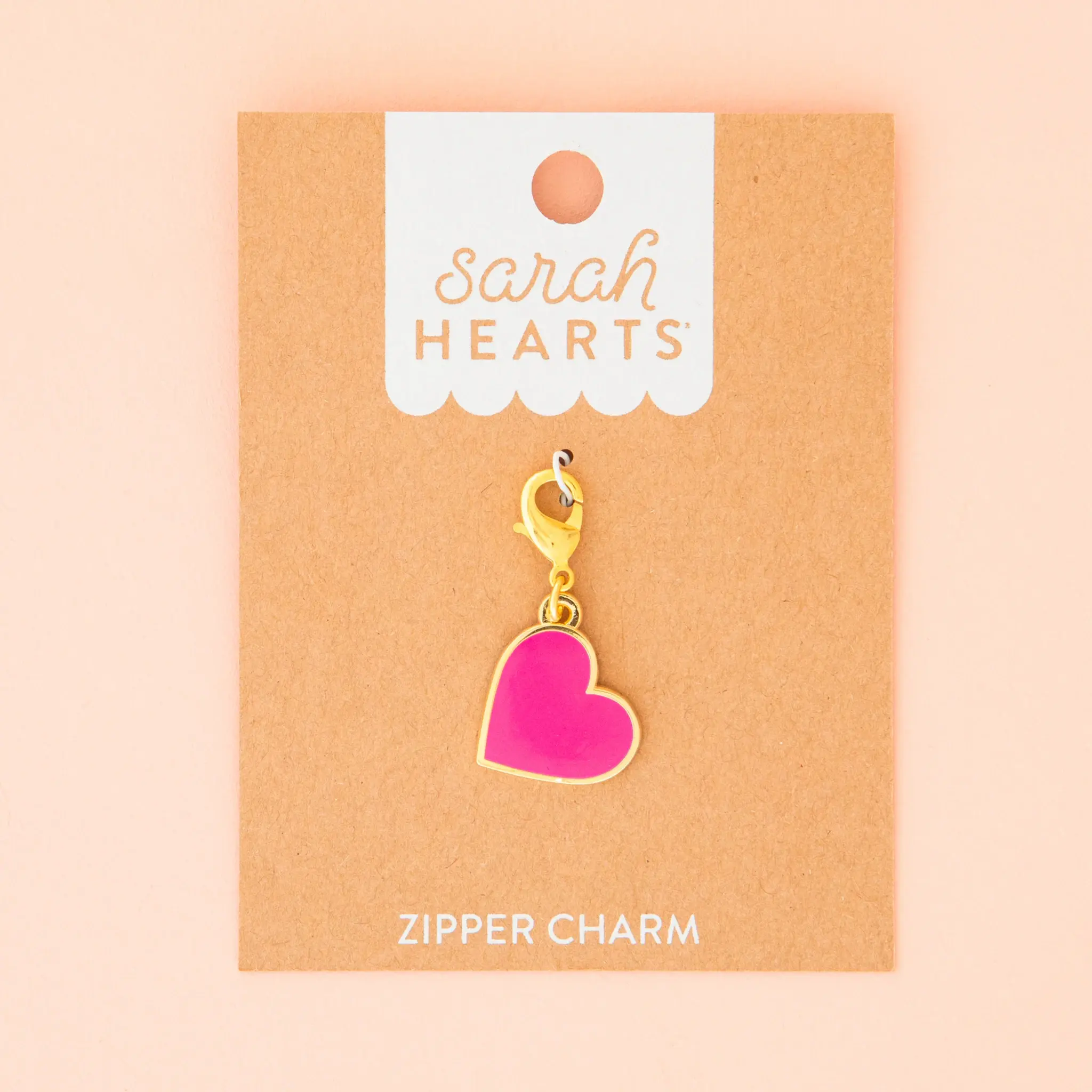 Charm para cierre corazon rosa neón