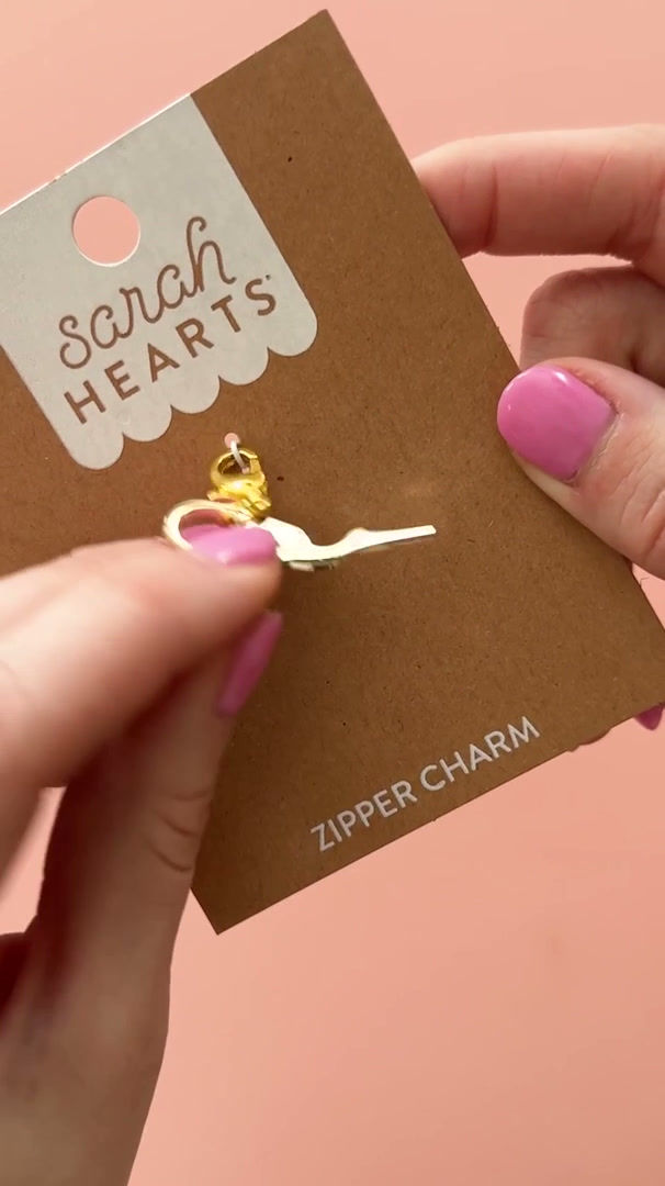 Miniatura: Charm para cierre con forma de tijeras de cigüeña