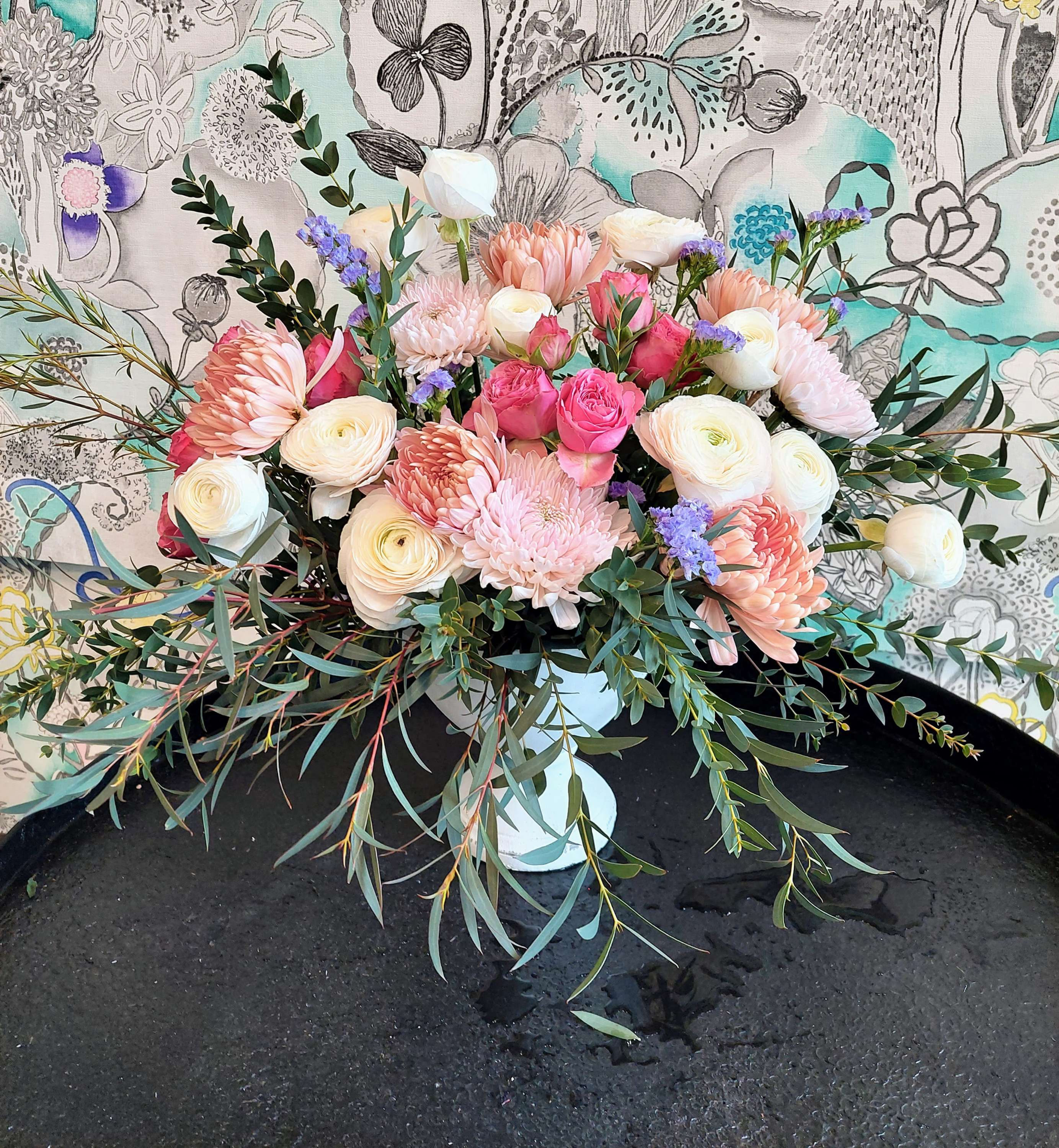 Fleurs sur compotier 