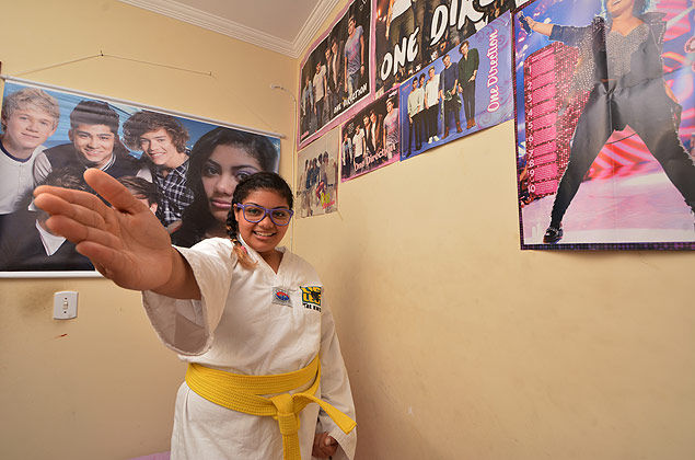Heloísa começou a praticar tae kwon do há três meses, para sair da inatividade, após conselho médico