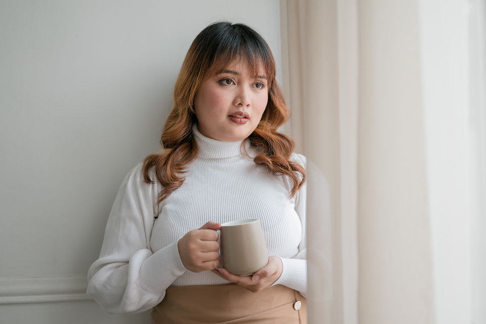 abby laine drinking coffee