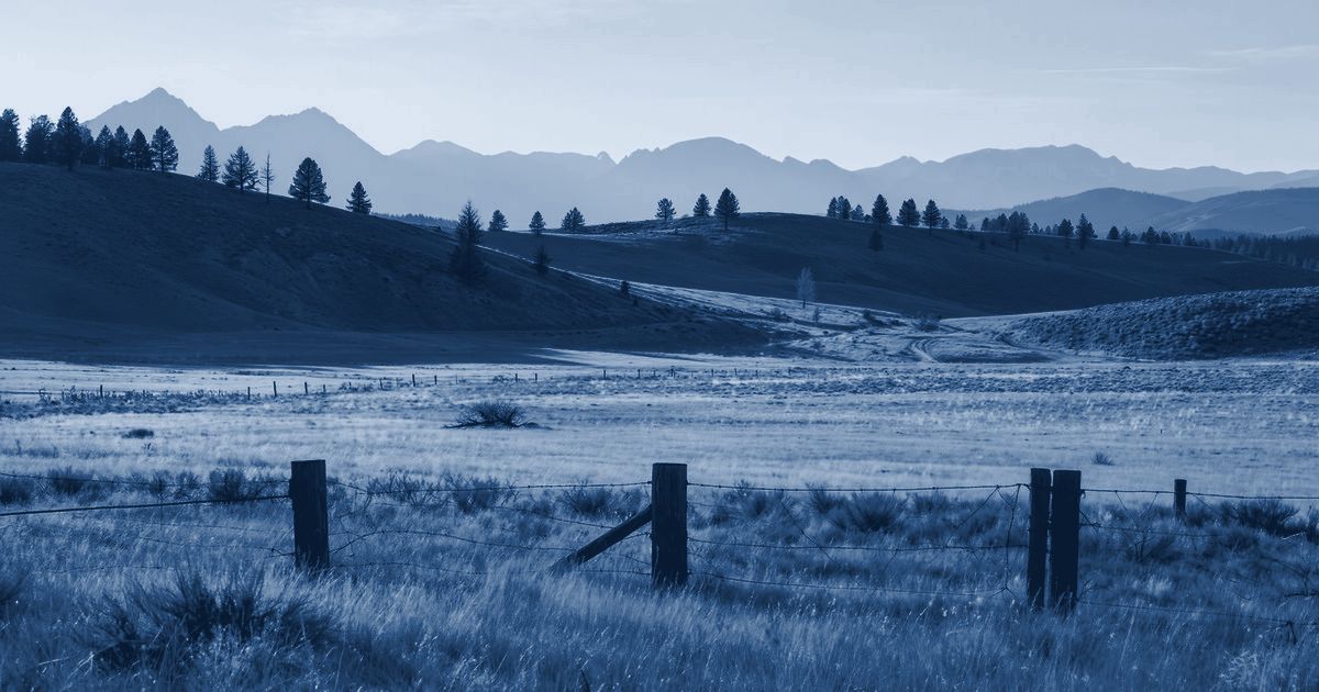 A fence line along open Wyoming range