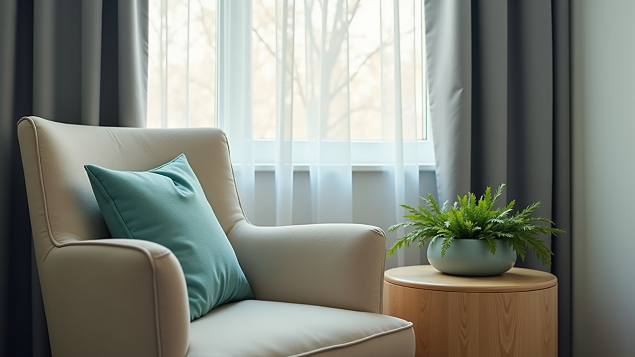 Empty Chair Beside Window