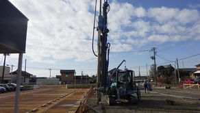 地盤改良試験杭立ち合い、開発完了検査立ち合い