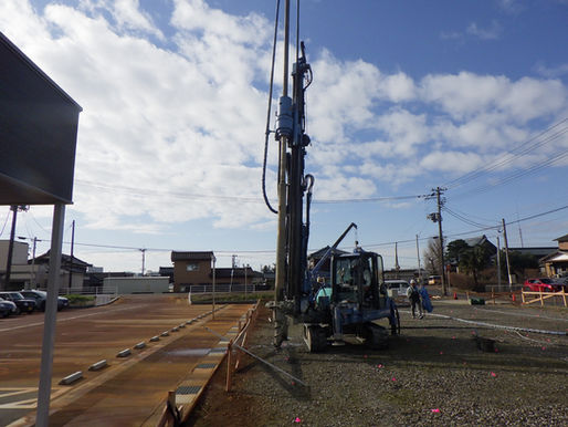 地盤改良試験杭立ち合い、開発完了検査立ち合い