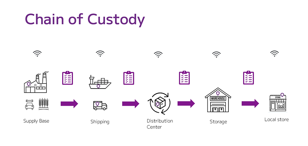 A diagram describing a chain of custody