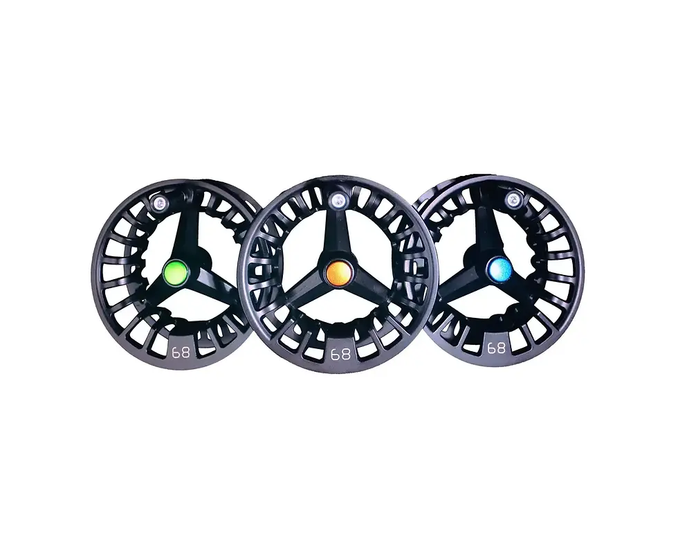 moulinet de pêche à la mouche avec trois bobines de rechange