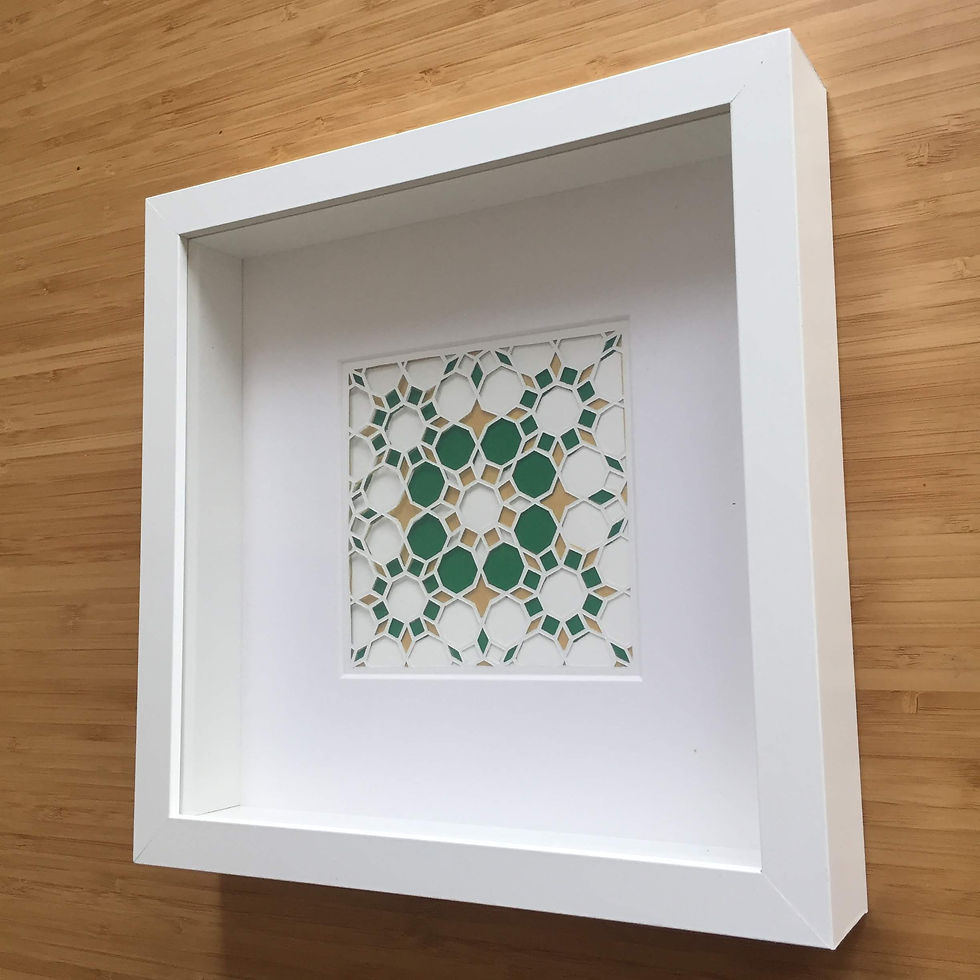 Thumbnail: Octagon Cutout - Green, Gold (FRAMED)