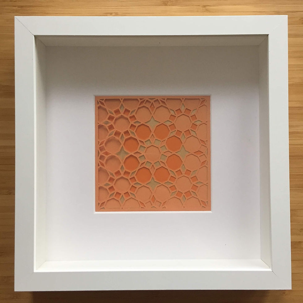 Thumbnail: Octagon Cutout - Orange, Orange, Gold (FRAMED)