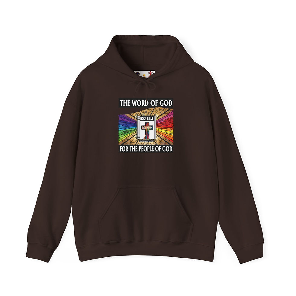 Thumbnail: The People of God Christian Hoodie Stain glass Bible Design