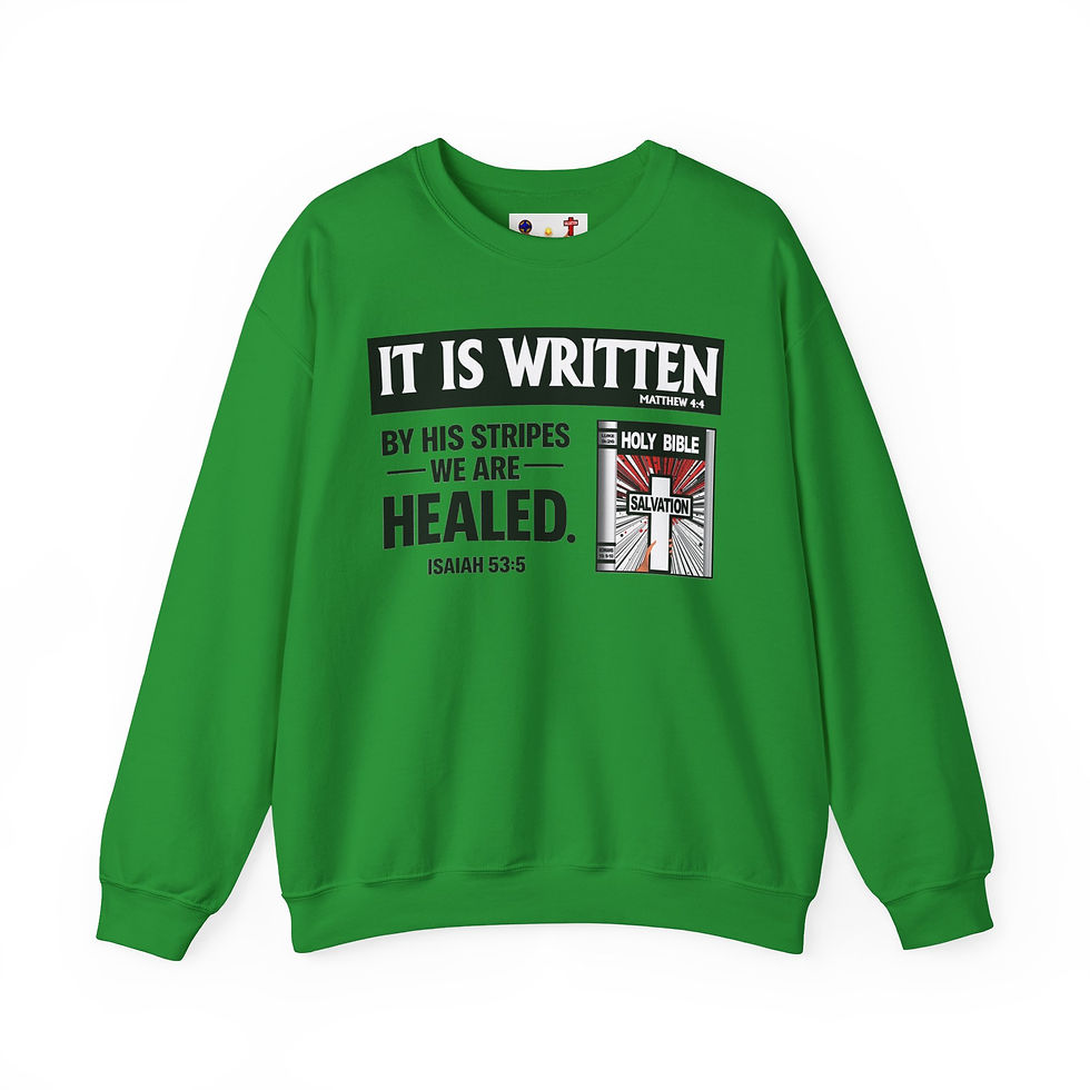 Thumbnail: It Is Written Christian Crewneck Sweatshirt Bible Verse Design Faith Sweatshirt