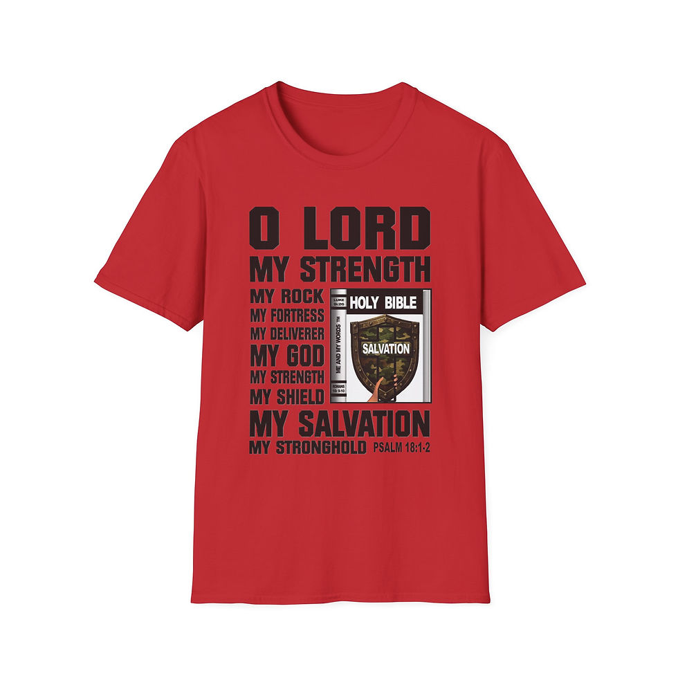 Thumbnail: O Lord My Strength Christian T-Shirt Bible Verse Salvation Tee