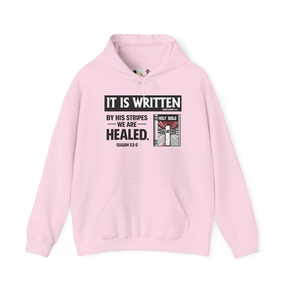Thumbnail: It Is Written Christian Hoodie By His Stripes We Are Healed Faith Hoodie
