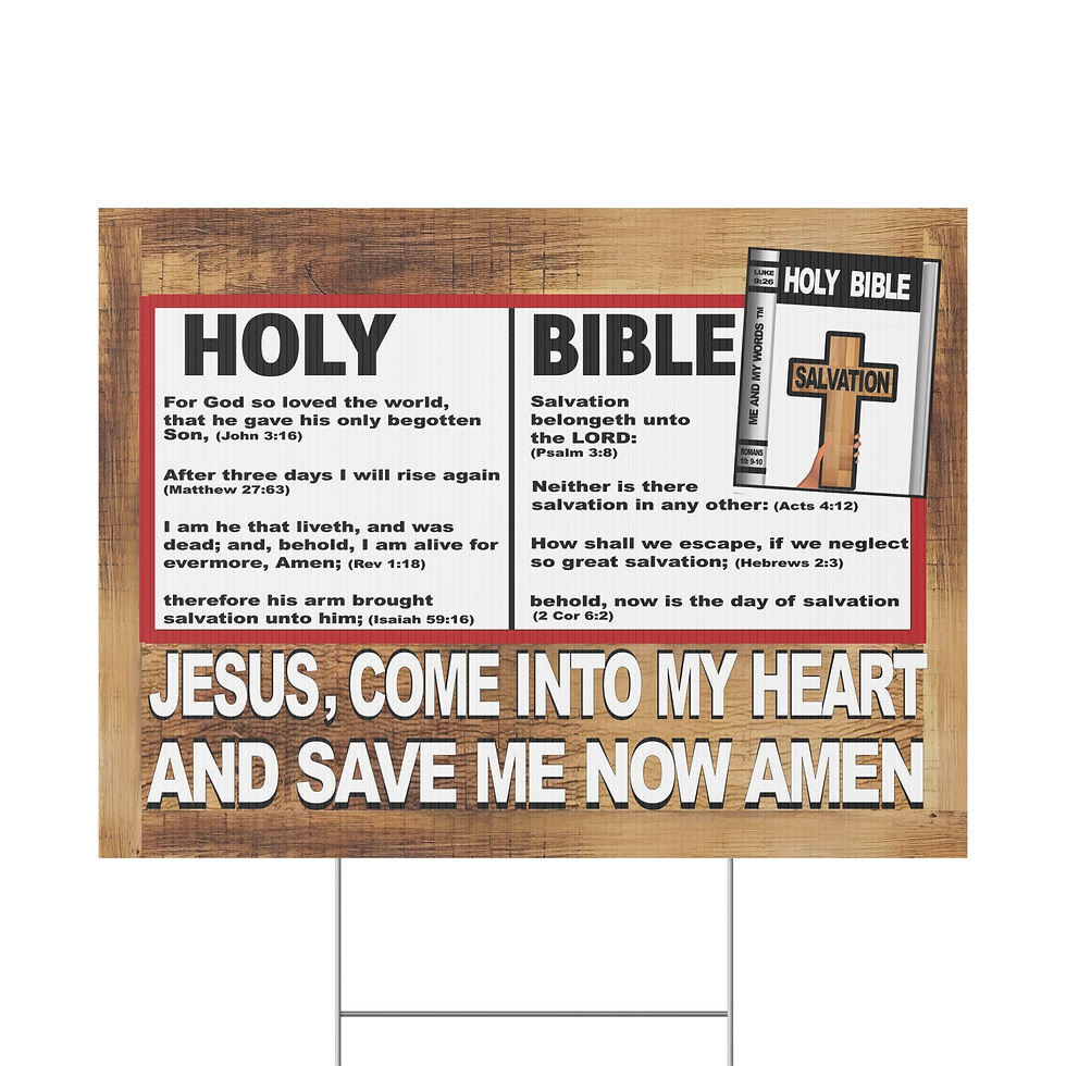 Thumbnail: Christian Salvation Yard Sign "Jesus, Come Into My Heart and Save Me Now Amen"