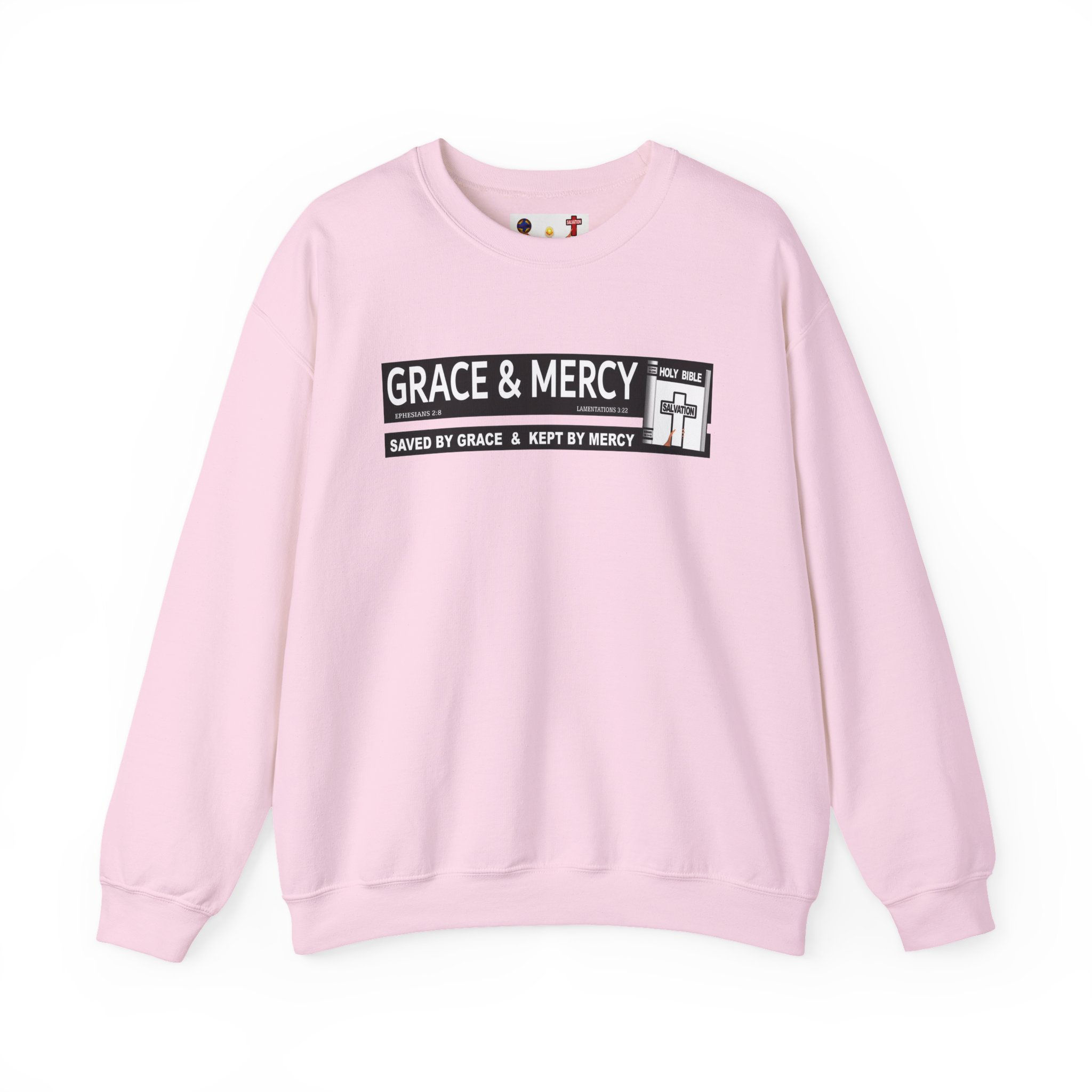Grace and Mercy Faith Sweatshirt Christian Bible Verse Crewneck