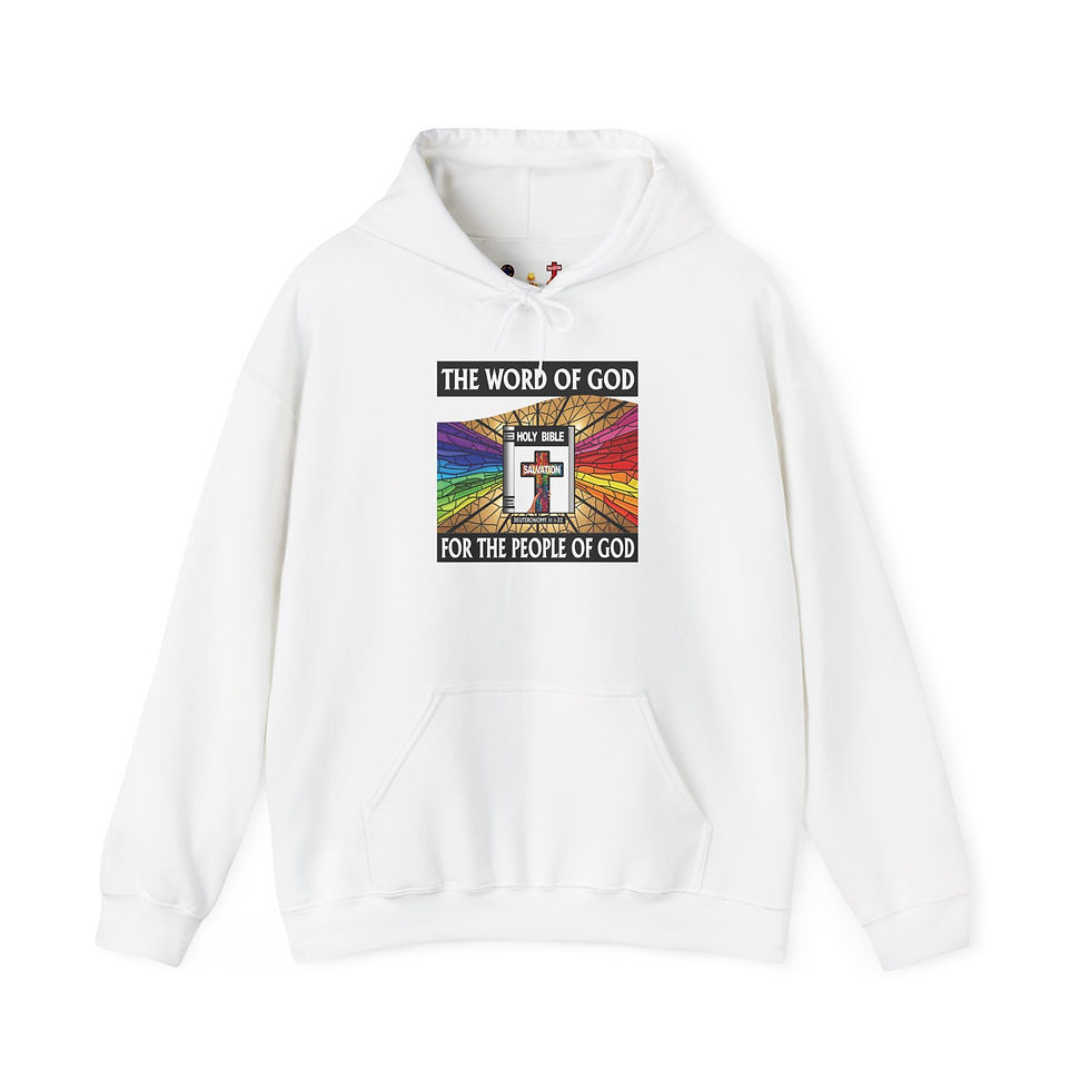 Thumbnail: The People of God Christian Hoodie Stain glass Bible Design