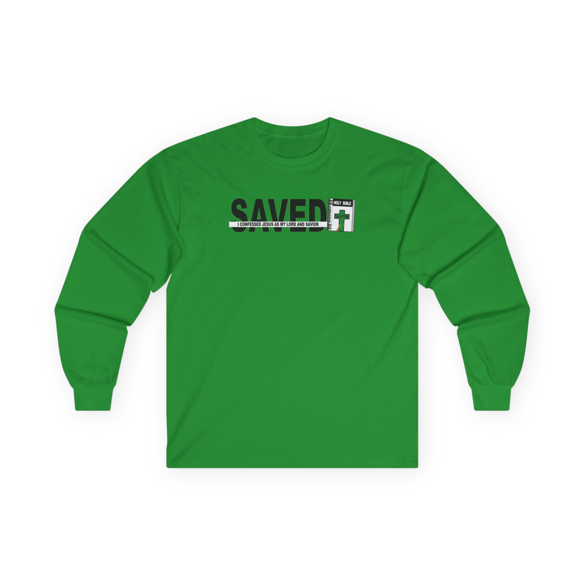 Saved Long Sleeve Tee Christian Faith Graphic Shirt