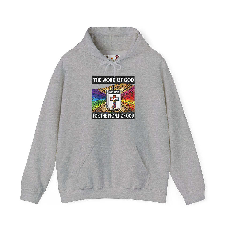 Thumbnail: The People of God Christian Hoodie Stain glass Bible Design