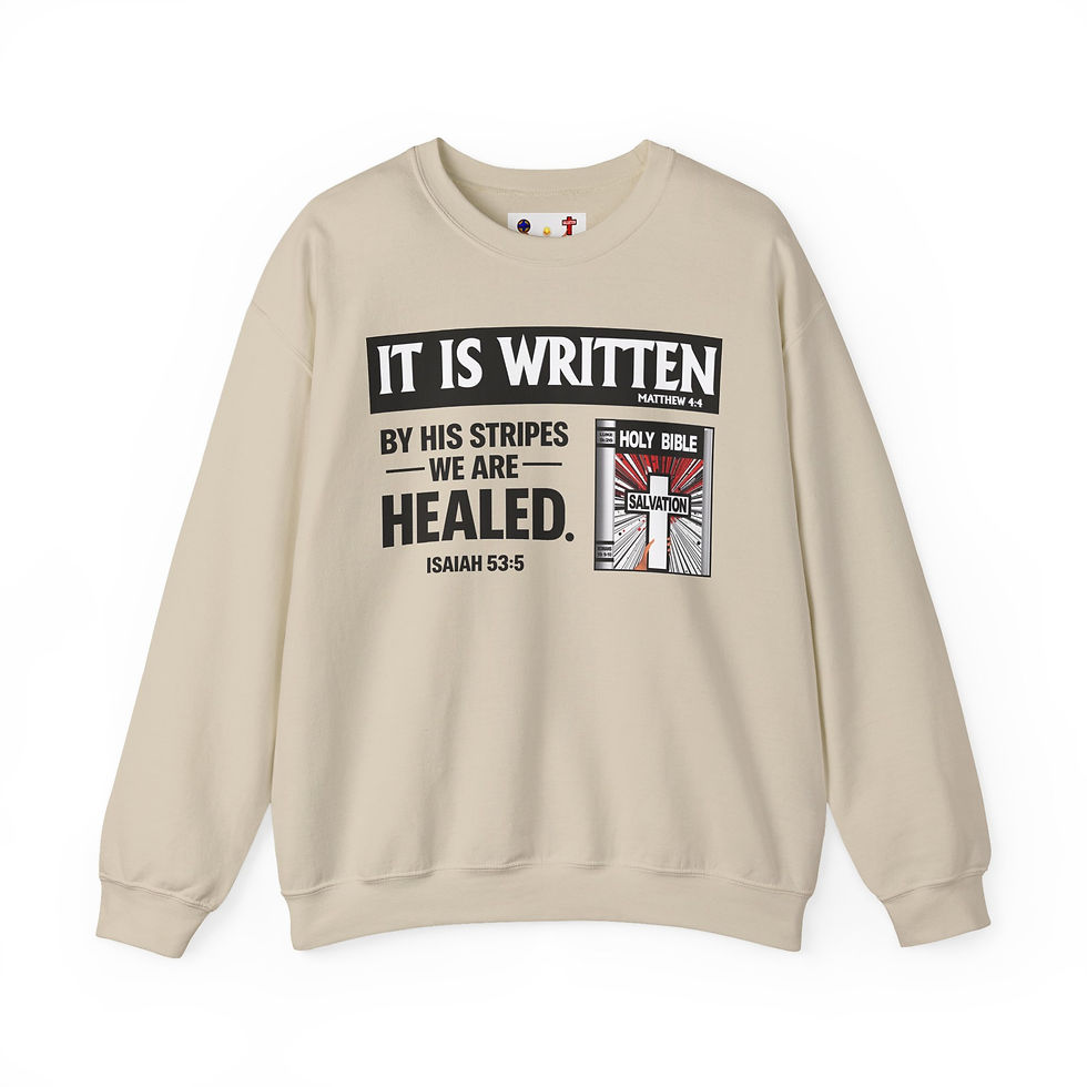 Thumbnail: It Is Written Christian Crewneck Sweatshirt Bible Verse Design Faith Sweatshirt