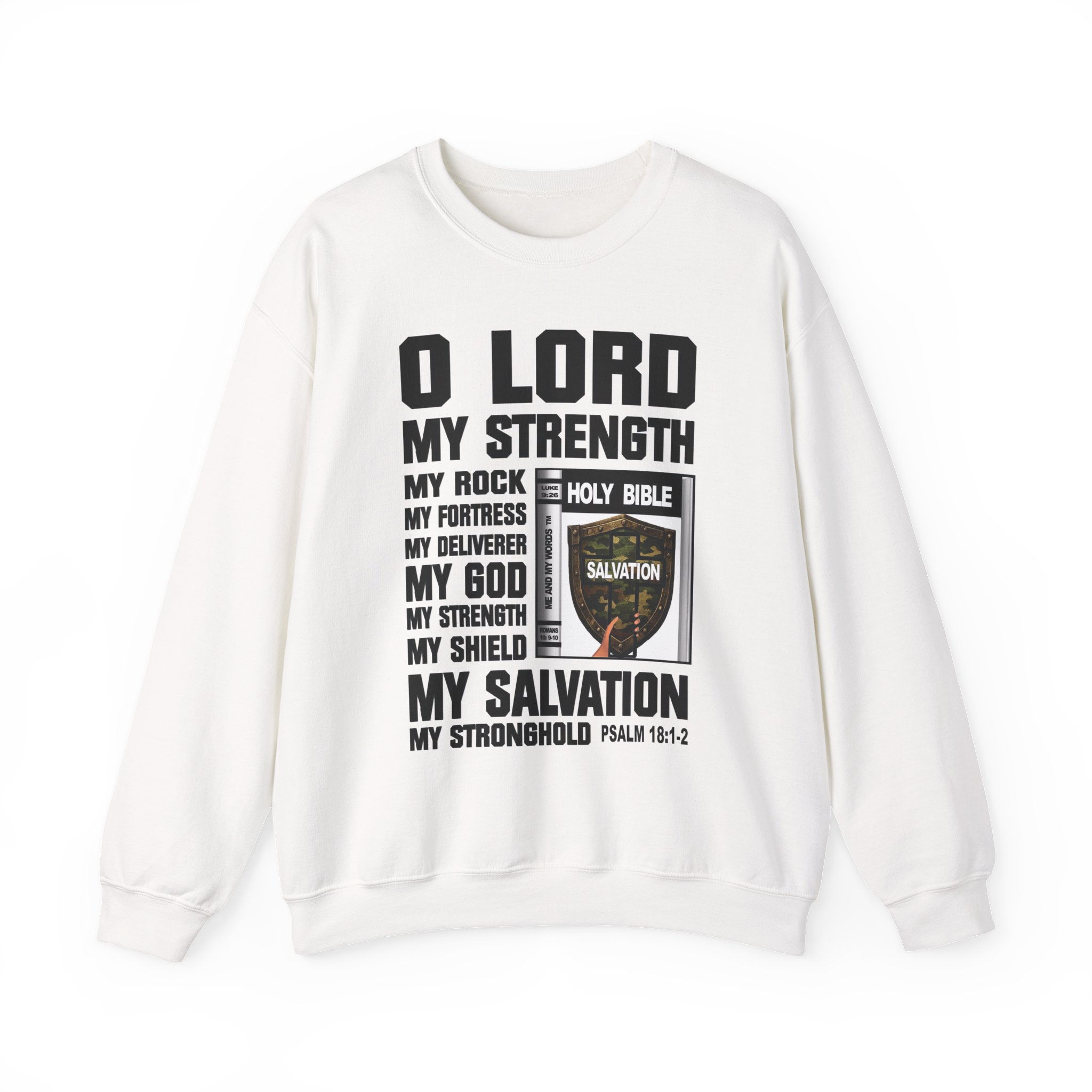 O Lord My Strength Crewneck Sweatshirt Unisex Christian Faith Pullover