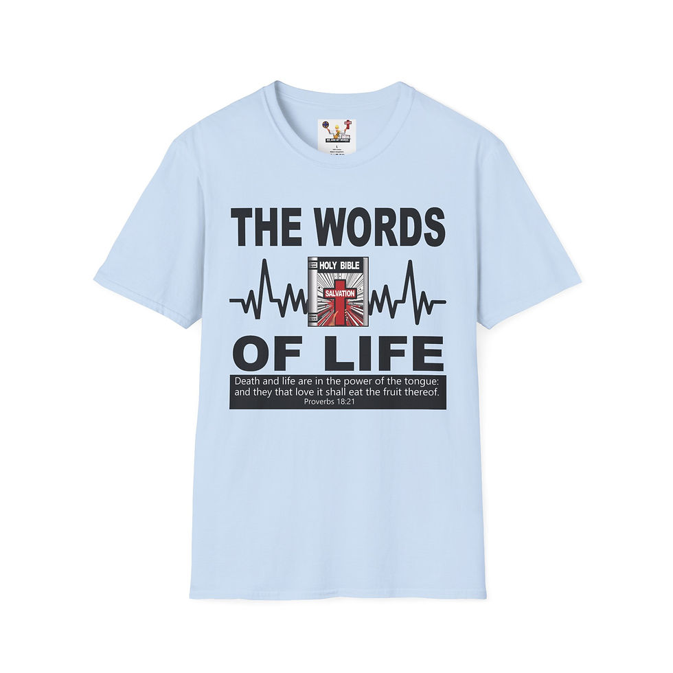 Thumbnail: The Words of Life T-Shirt Christian Bible Verse Graphic Tee Faith Graphic Design