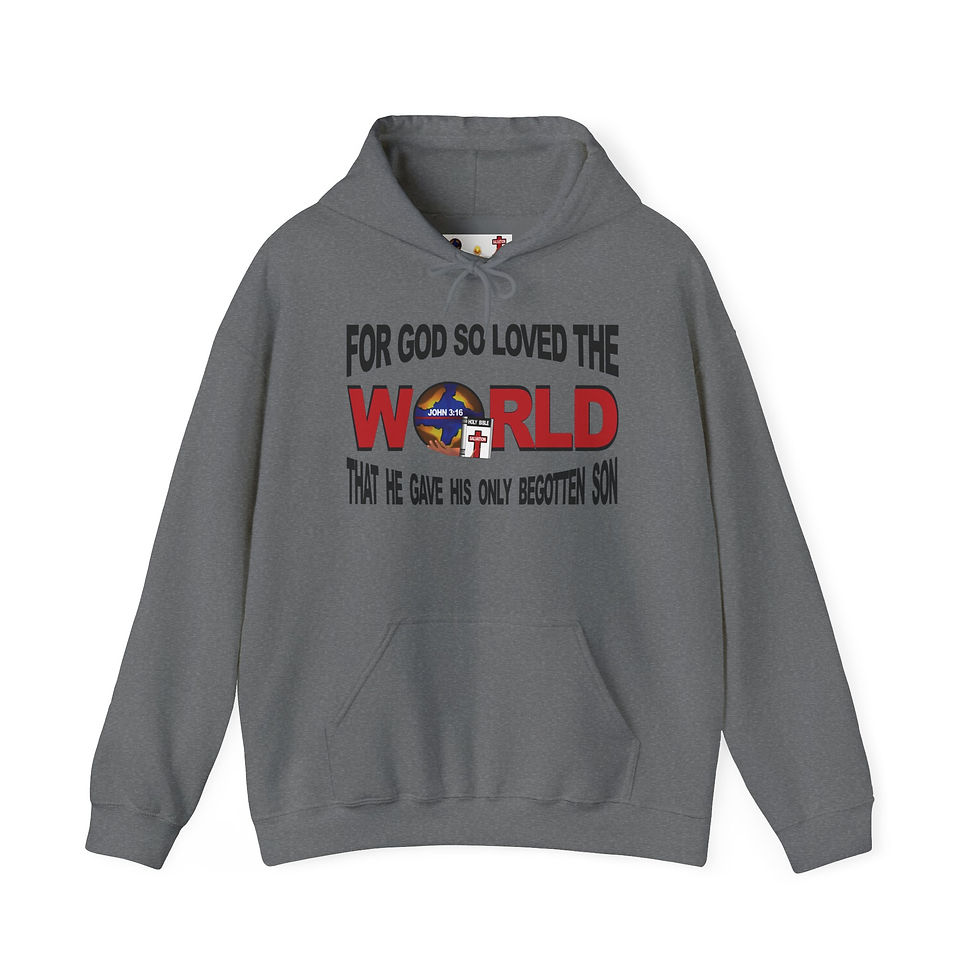 Thumbnail: John 3:16 Christian Hoodie Unisex Faith Pullover Religious Hoodie