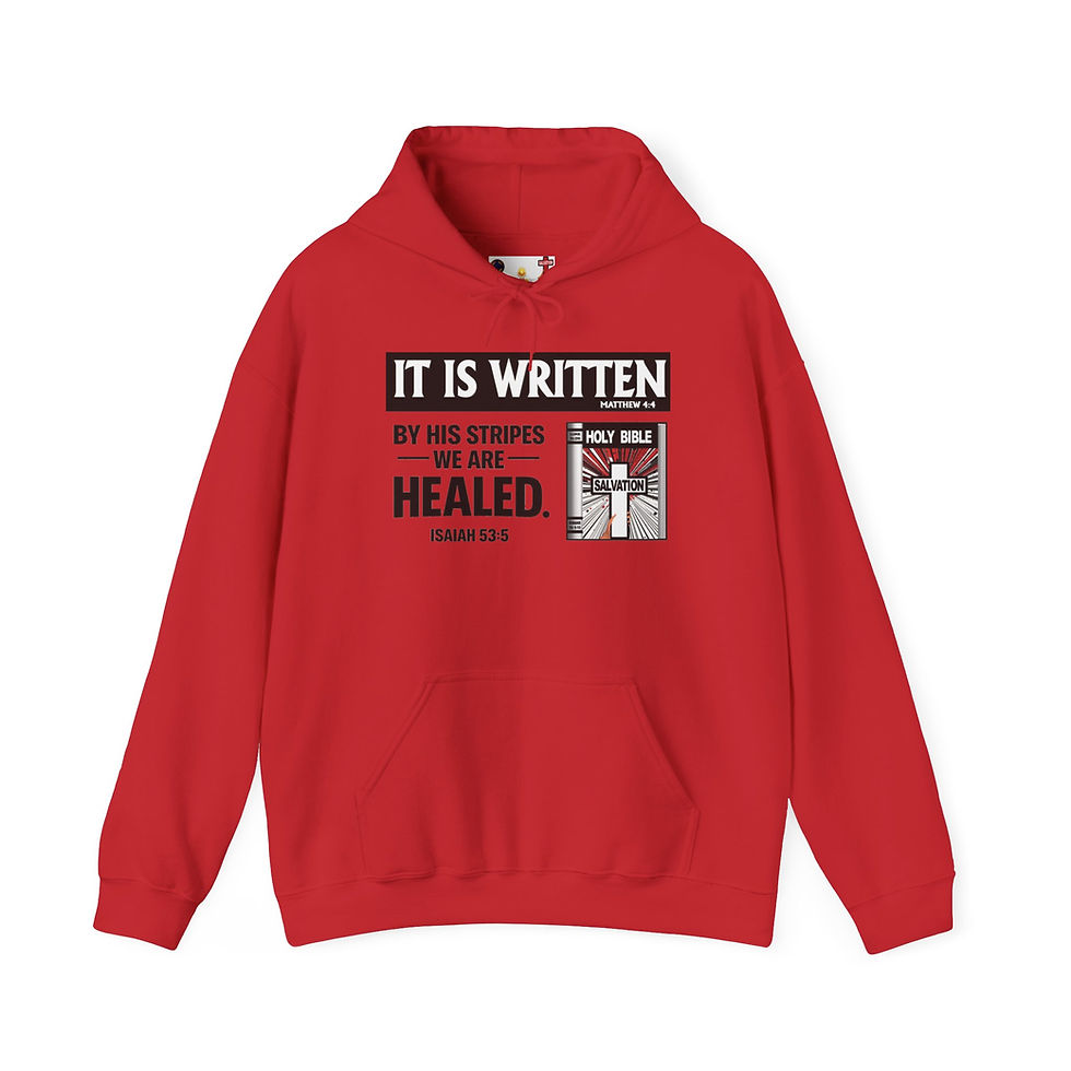 Thumbnail: It Is Written Christian Hoodie By His Stripes We Are Healed Faith Hoodie