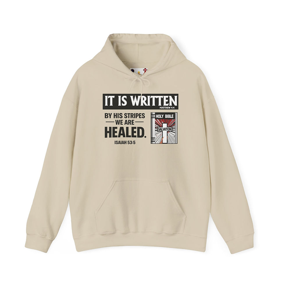 Thumbnail: It Is Written Christian Hoodie By His Stripes We Are Healed Faith Hoodie