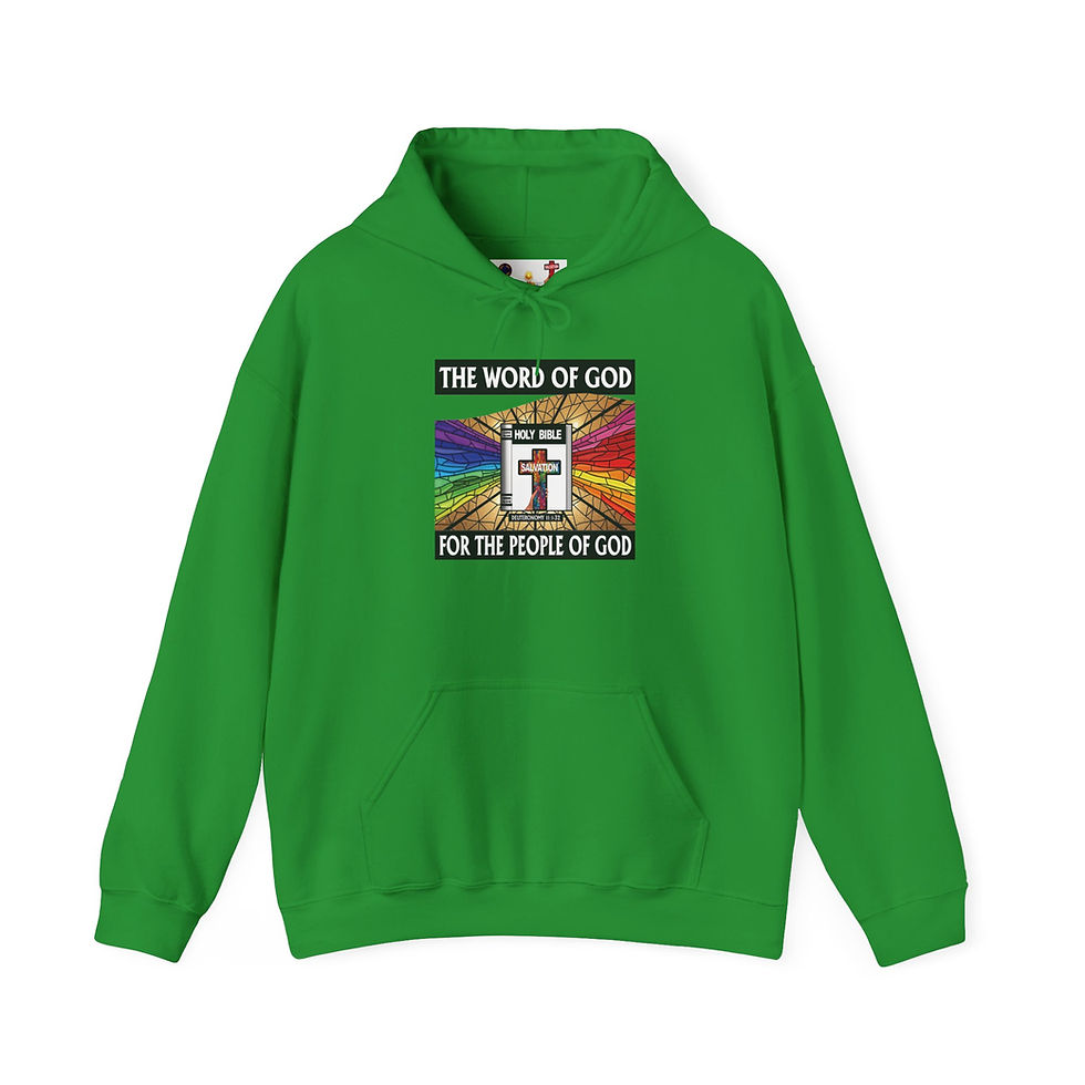 Thumbnail: The People of God Christian Hoodie Stain glass Bible Design