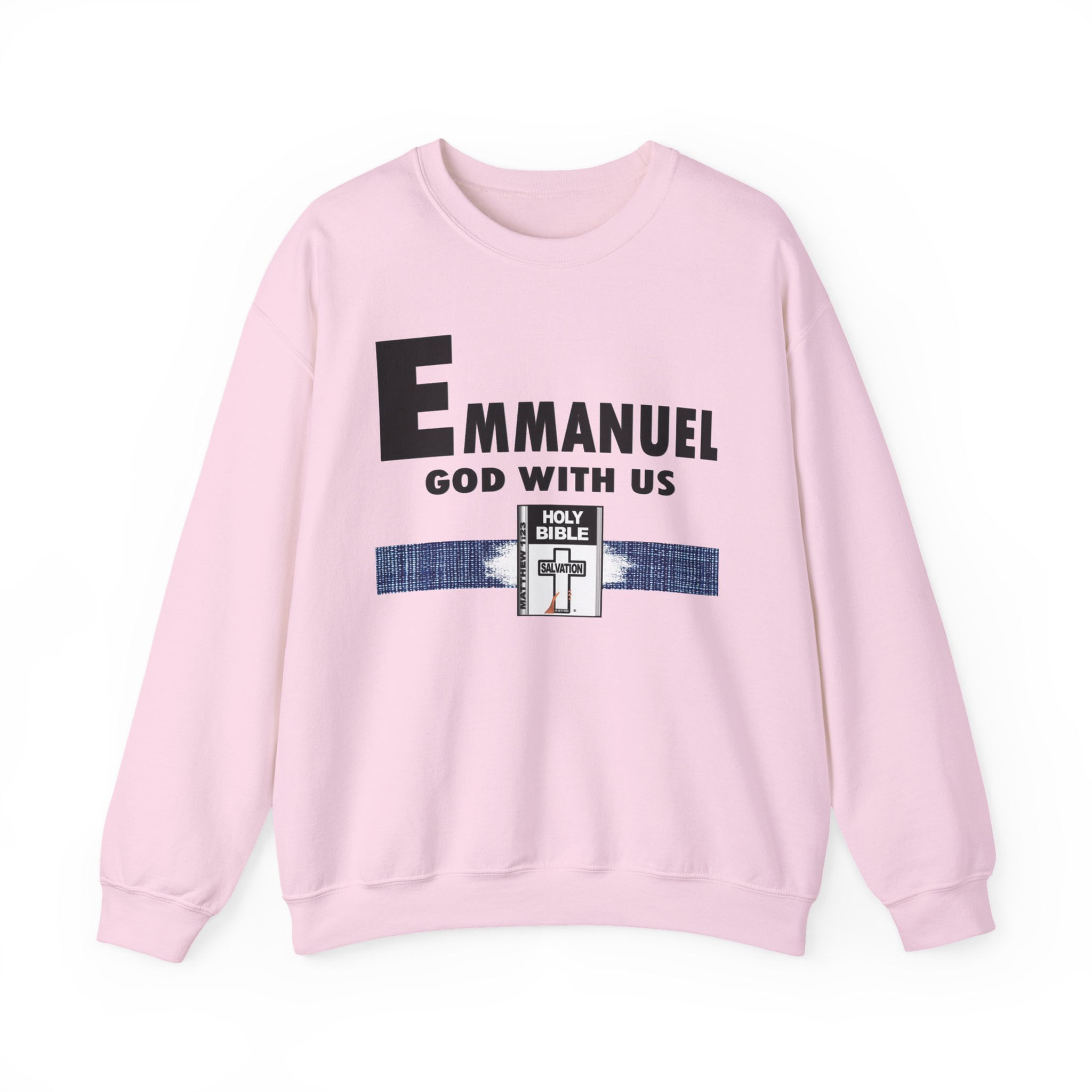Christian Sweatshirt Emmanuel Bible Verse Sweatshirt Religious Apparel