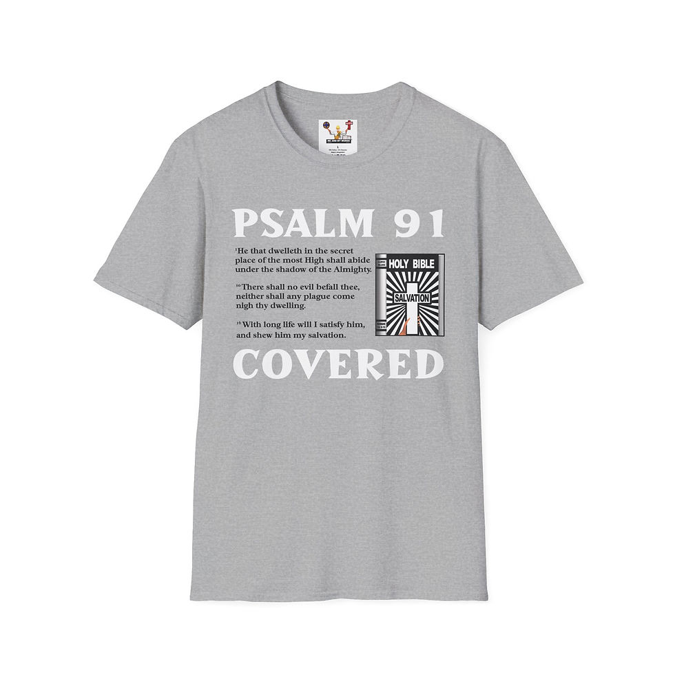 Thumbnail: Psalm 91 Covered T-Shirt Christian Tee Unisex Bible Verse Tee 