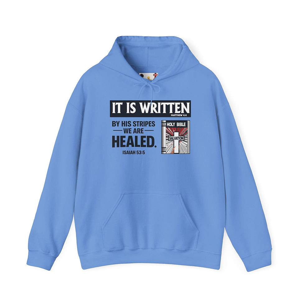 Thumbnail: It Is Written Christian Hoodie By His Stripes We Are Healed Faith Hoodie