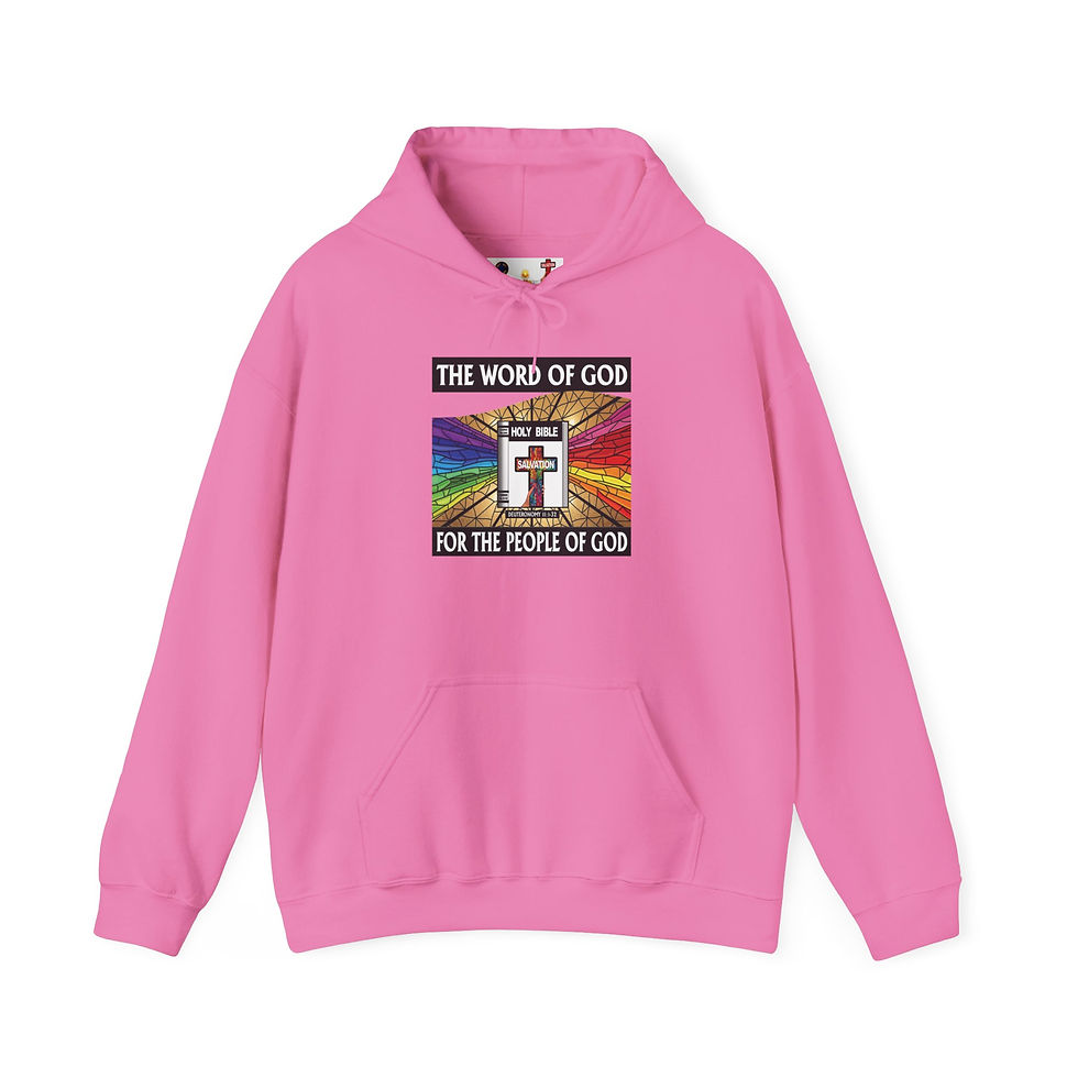 Thumbnail: The People of God Christian Hoodie Stain glass Bible Design