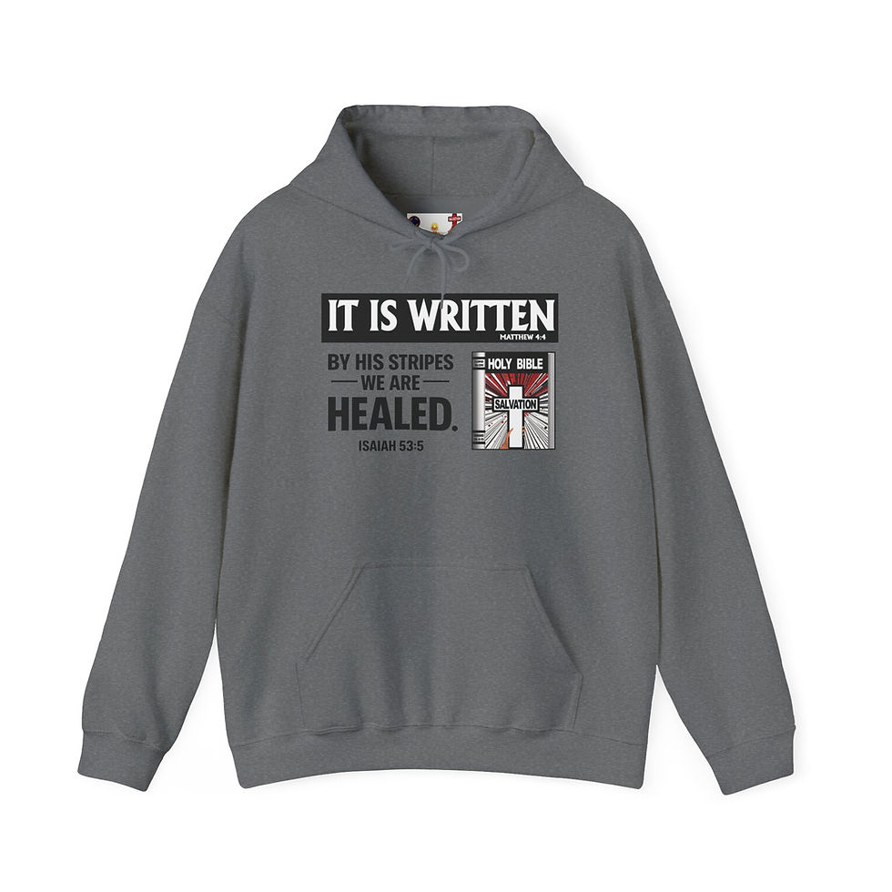 Thumbnail: It Is Written Christian Hoodie By His Stripes We Are Healed Faith Hoodie