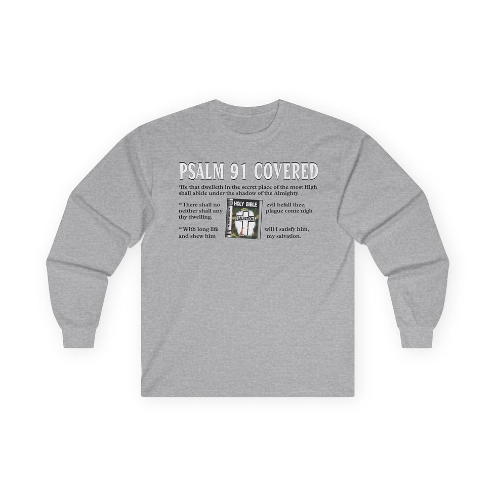 Thumbnail: Psalm 91 Covered Long Sleeve Tee Christian Scripture Prayer Shirt