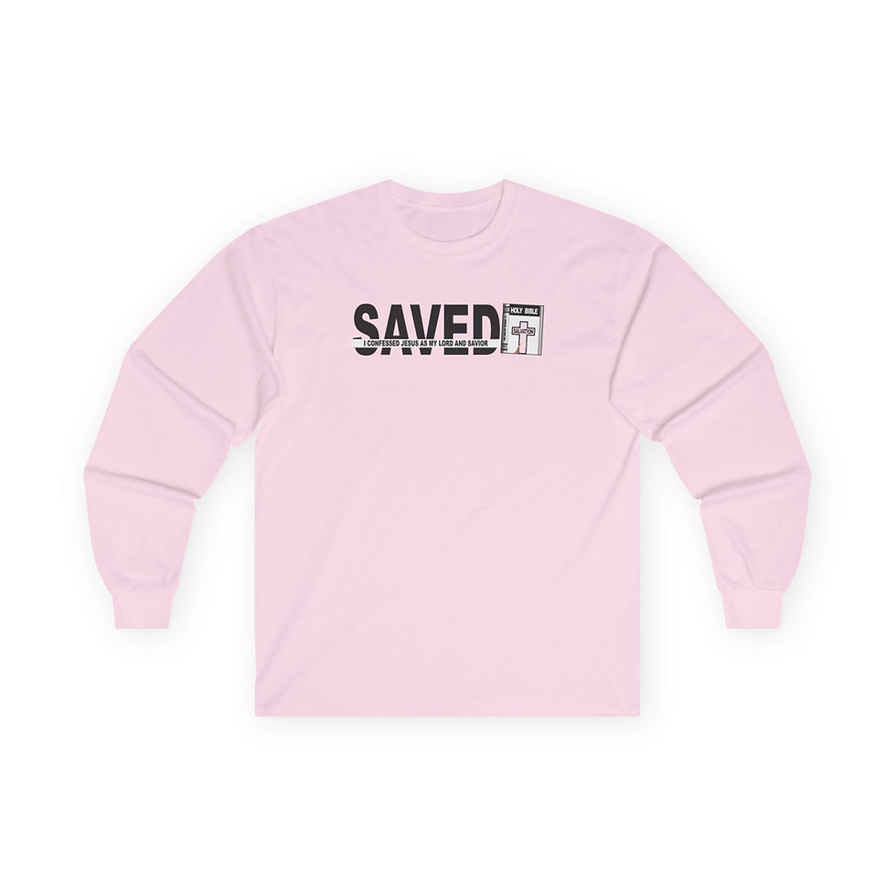 Thumbnail: Saved Long Sleeve Tee Christian Faith Graphic Shirt